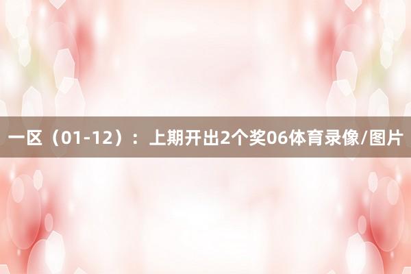 一区（01-12）：上期开出2个奖06体育录像/图片