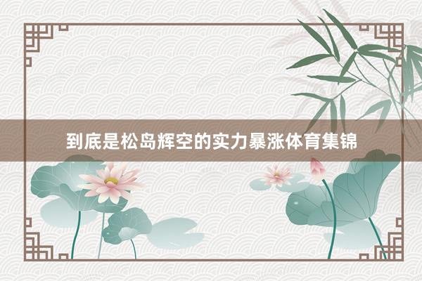 到底是松岛辉空的实力暴涨体育集锦