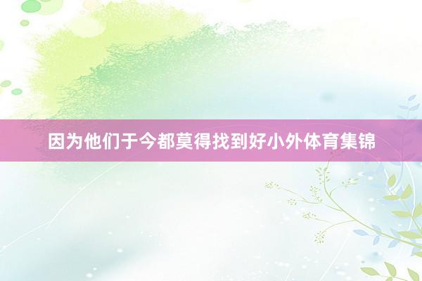 因为他们于今都莫得找到好小外体育集锦
