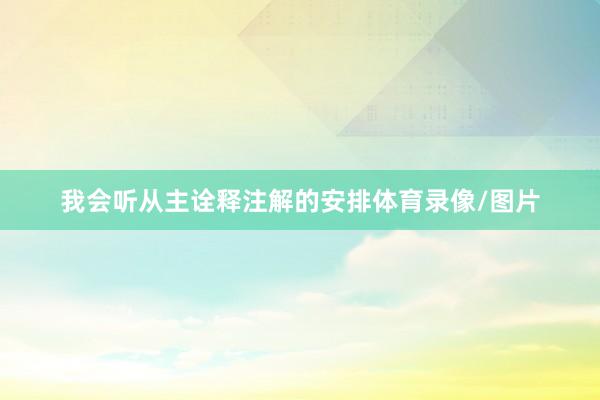我会听从主诠释注解的安排体育录像/图片