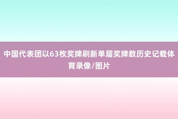 中国代表团以63枚奖牌刷新单届奖牌数历史记载体育录像/图片