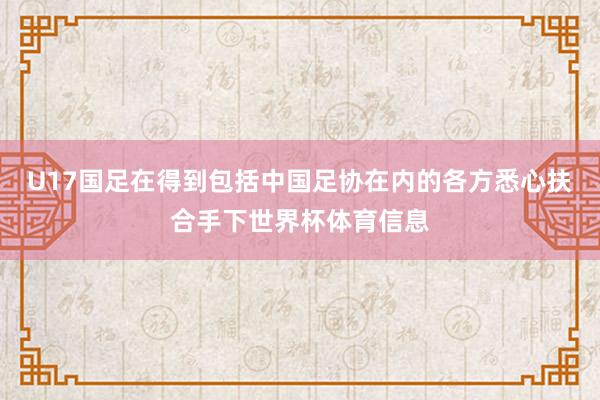 U17国足在得到包括中国足协在内的各方悉心扶合手下世界杯体育信息