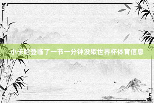 小卡哈登临了一节一分钟没歇世界杯体育信息