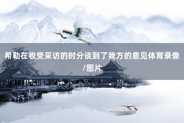 希勒在收受采访的时分谈到了我方的意见体育录像/图片
