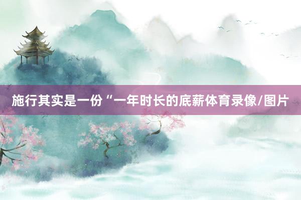 施行其实是一份“一年时长的底薪体育录像/图片