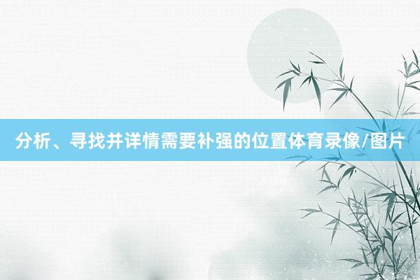分析、寻找并详情需要补强的位置体育录像/图片