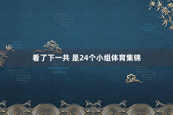 看了下一共 是24个小组体育集锦