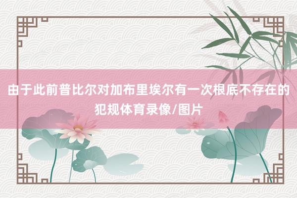 由于此前普比尔对加布里埃尔有一次根底不存在的犯规体育录像/图片