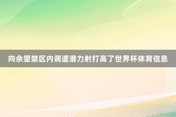 向余望禁区内调遣潜力射打高了世界杯体育信息